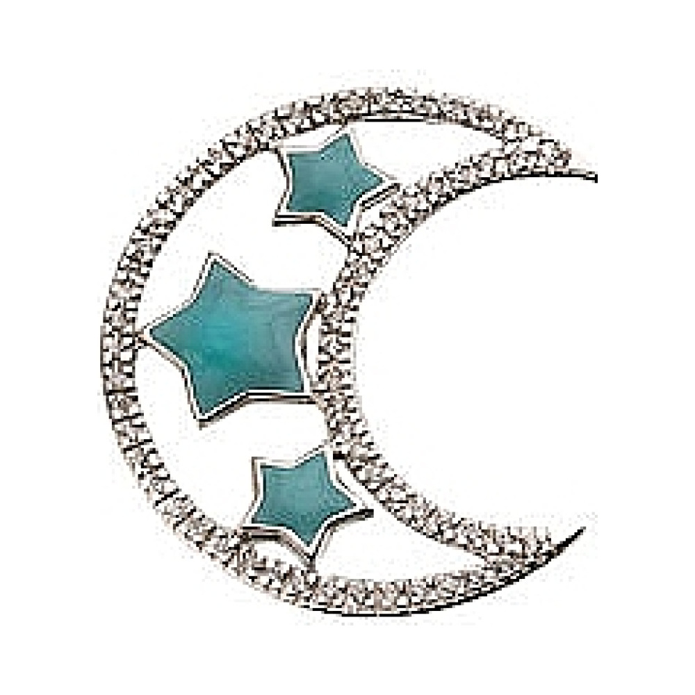 Серебряная подвеска с фианитом и эмалью № 30825