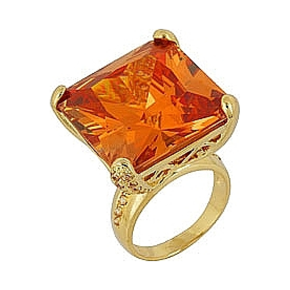 Кольцо с фианитом и золотым покрытием № 68298