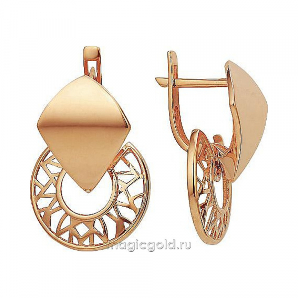 Золотые серьги без камня № 172313