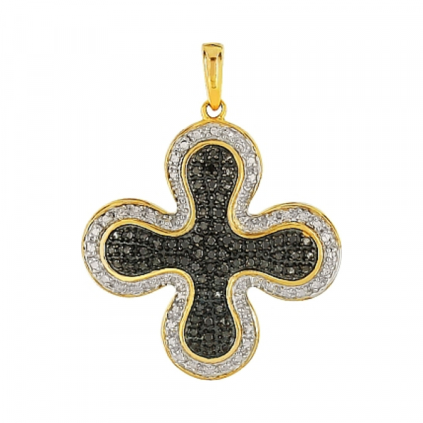 Серебряная подвеска с фианитом и золотым покрытием № 80451