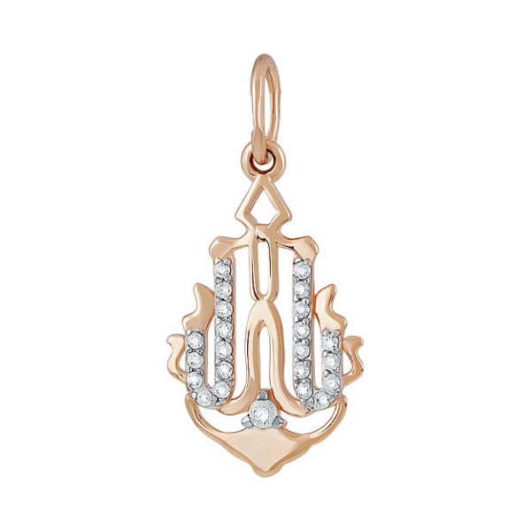 Золотая подвеска с фианитом № 137165