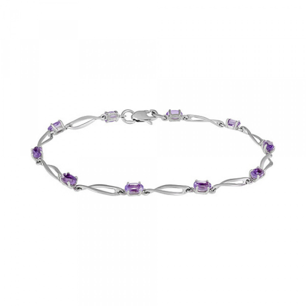 Серебряный браслет с аметистом № 134094