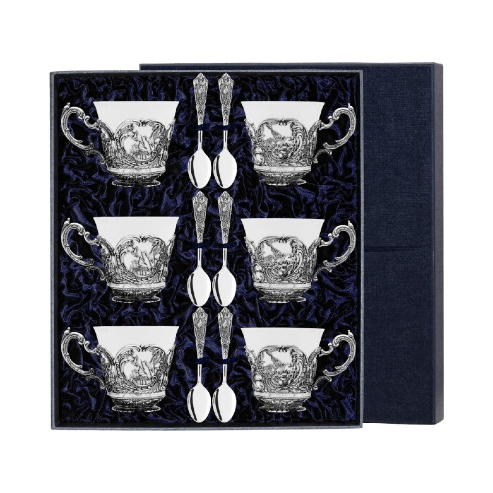 Набор чайный «Королевская охота» с чернением (12 предметов)