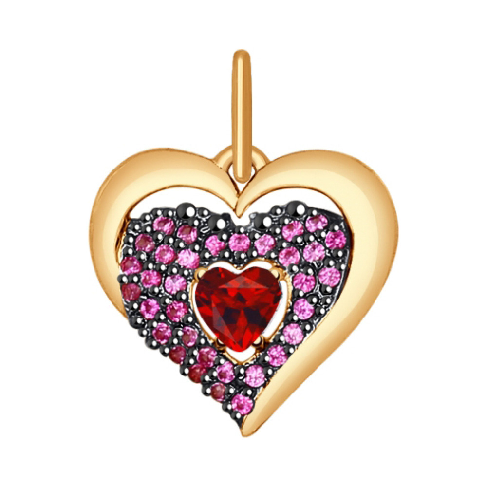 Золотая подвеска с фианитом № 139989