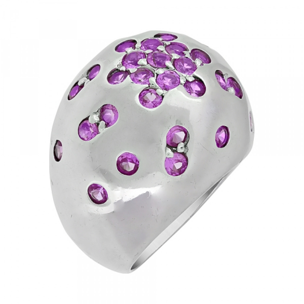 Серебряное кольцо с имитац. рубина № 66886