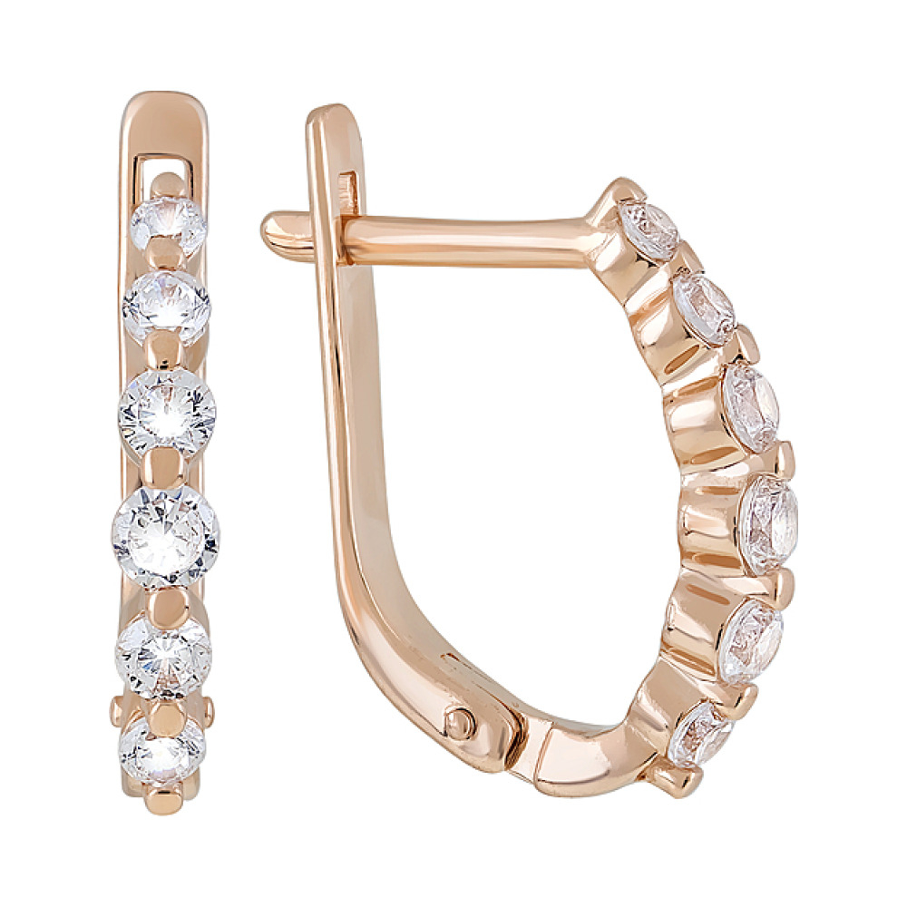 Золотые серьги с фианитом № 97153