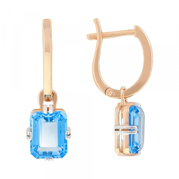 Золотые серьги с топазом № 85057