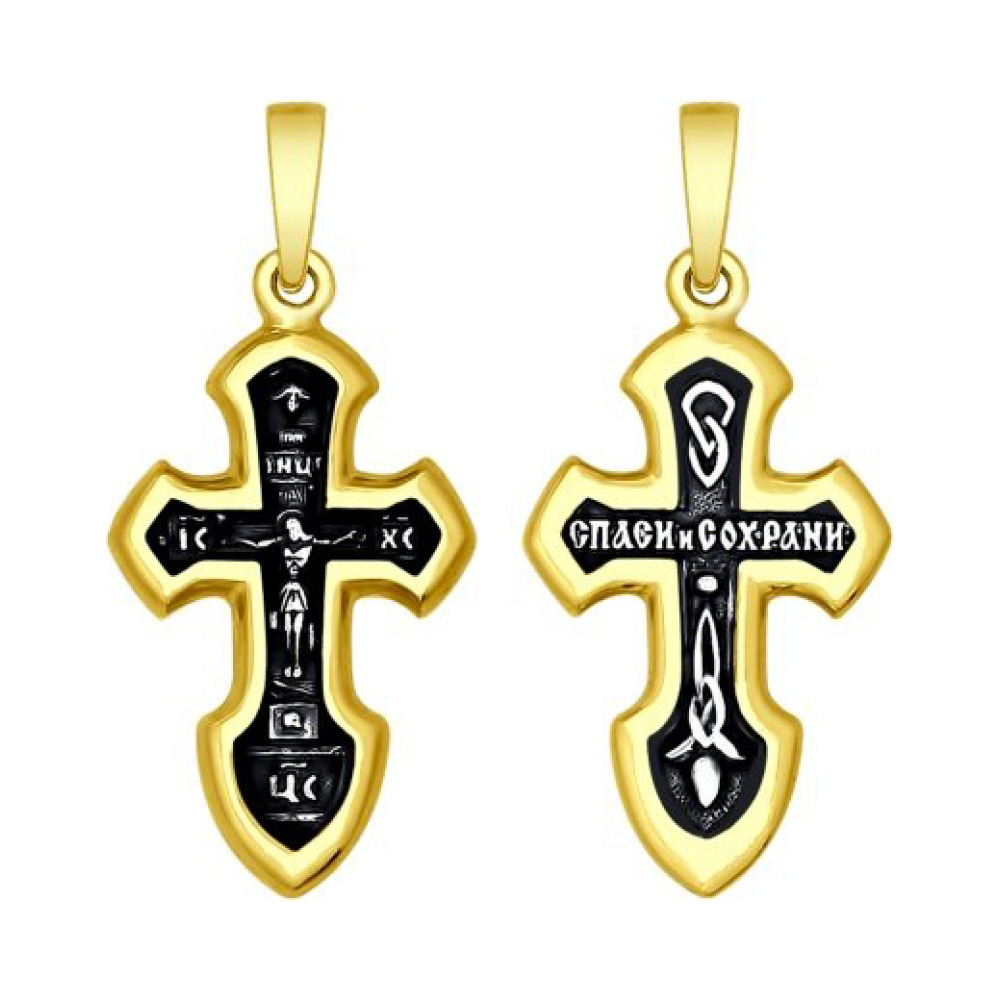 Серебряная подвеска без камня с золотым покрытием № 159815