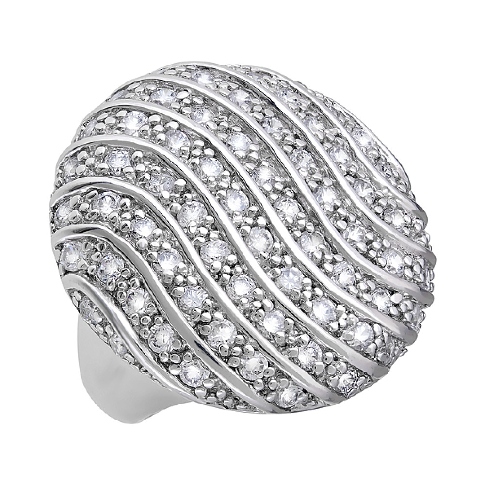 Серебряное кольцо с фианитом № 81866