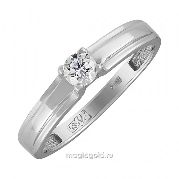 Золотое кольцо с бриллиантом № 134624