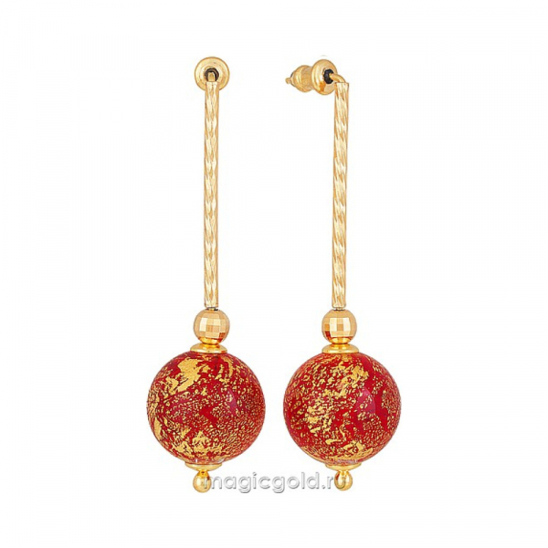 Пуссеты с муранским стеклом и зол. покр. № 165902