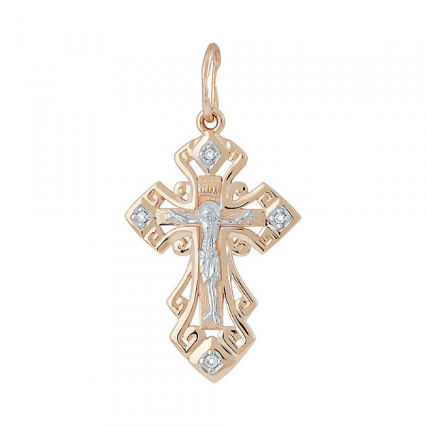 Крест литой с накладкой б/з и фианитом № 138495