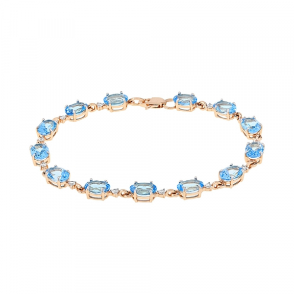 Золотой браслет с топазом и фианитом № 107751