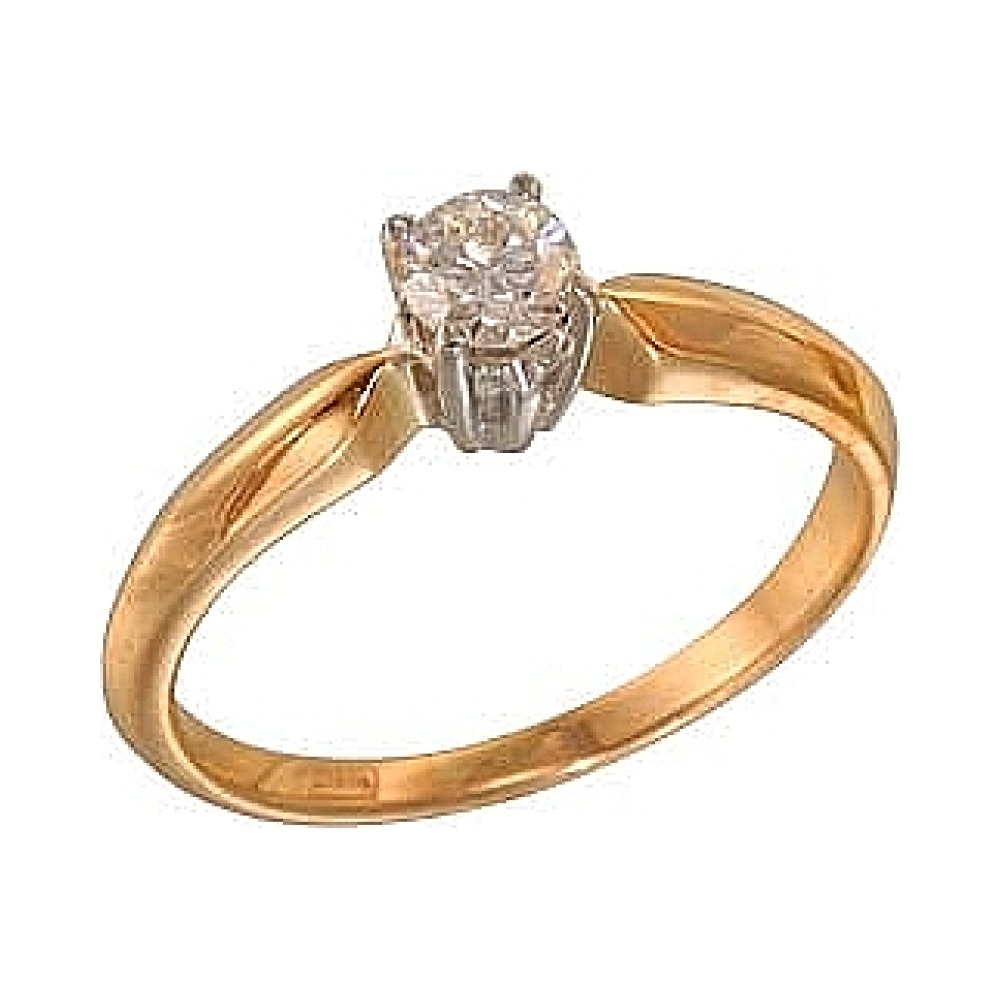 Золотое кольцо с бриллиантом № 40503