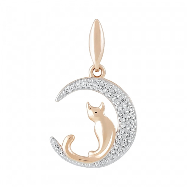 Золотая подвеска с фианитами № 122222