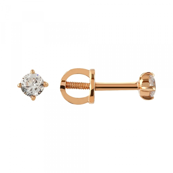 Золотые серьги с фианитами № 107392