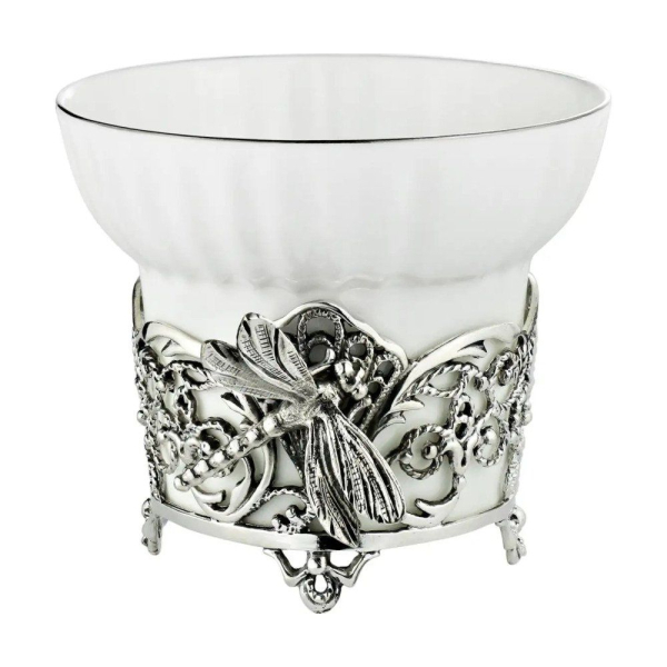 Чашка чайная Стрекоза черн. Ag 925º