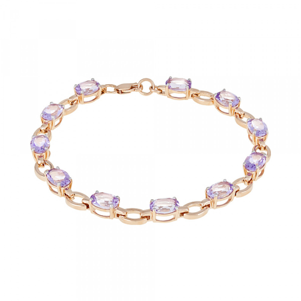 Золотой браслет с аметистом № 121014