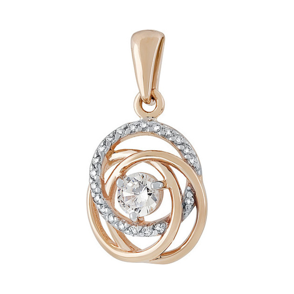 Золотая подвеска с фианитом № 134763