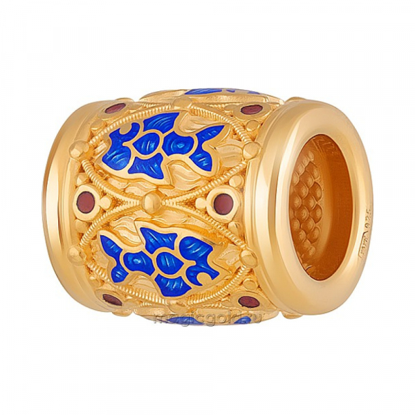 Серебряная подвеска бусина с золотым покрытием № 162732