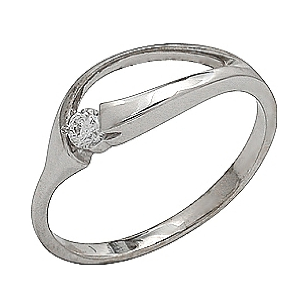 Золотое кольцо с фианитом № 70345