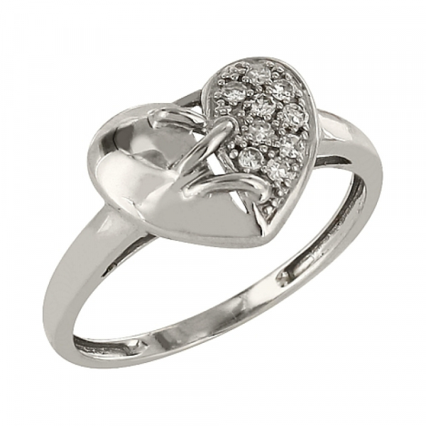 Золотое кольцо с бриллиантом № 83655