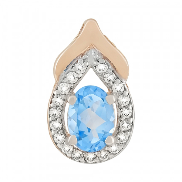 Золотая подвеска с топазом и фианитом № 118252