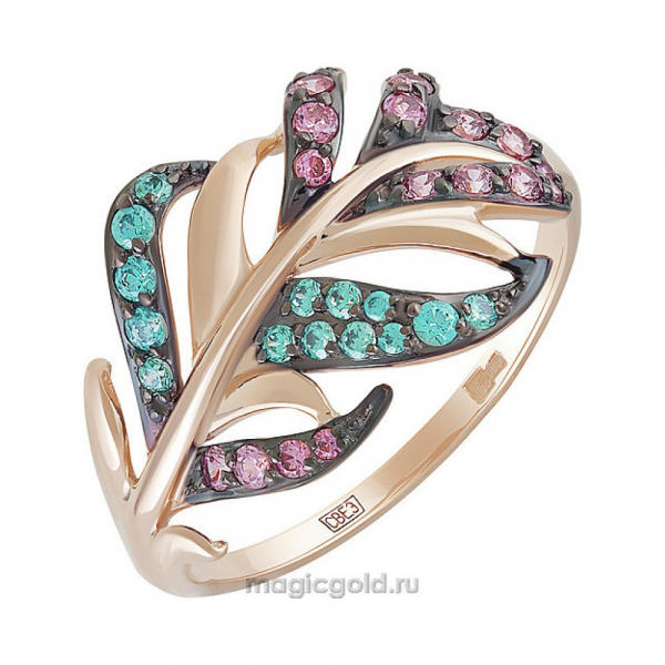 Золотое кольцо с фианитом № 140918