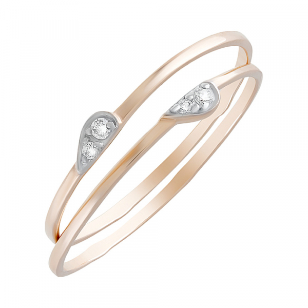 Золотое кольцо с фианитами № 126670