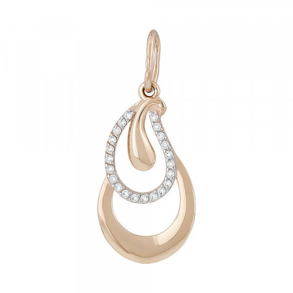 Золотая подвеска с фианитом № 133546