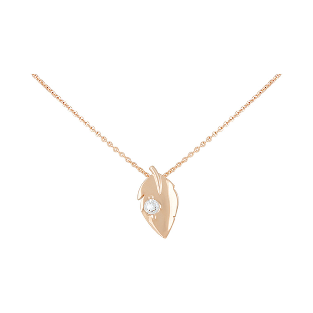 Золотое колье с фианитом № 127787