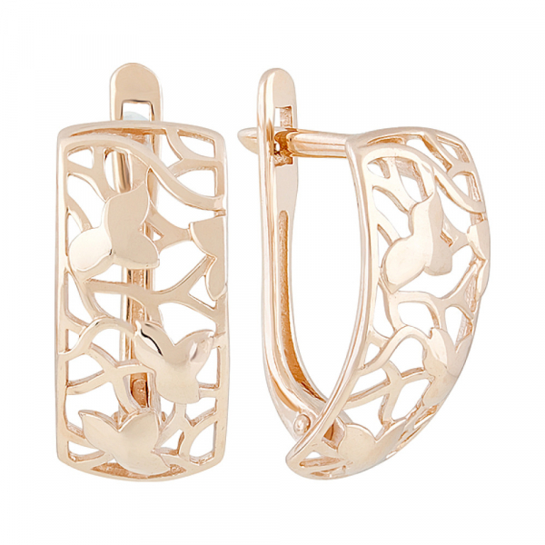 Золотые серьги без камня № 128786