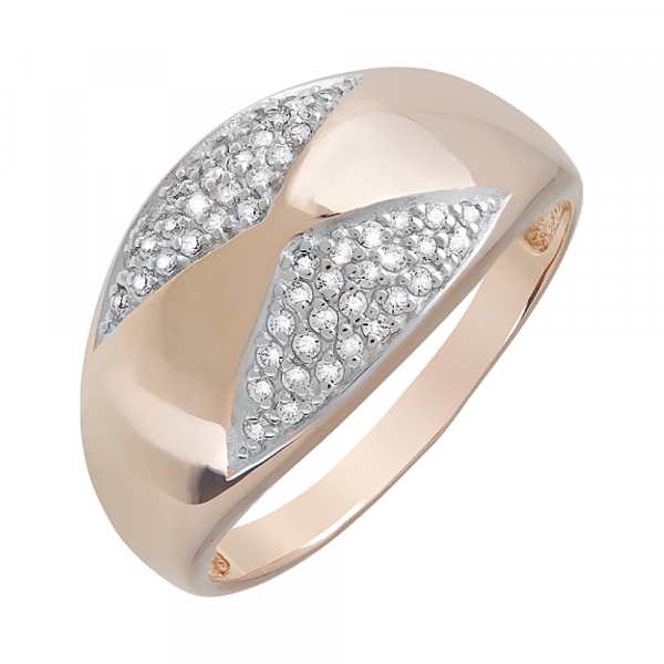 Золотое кольцо с фианитами № 123000