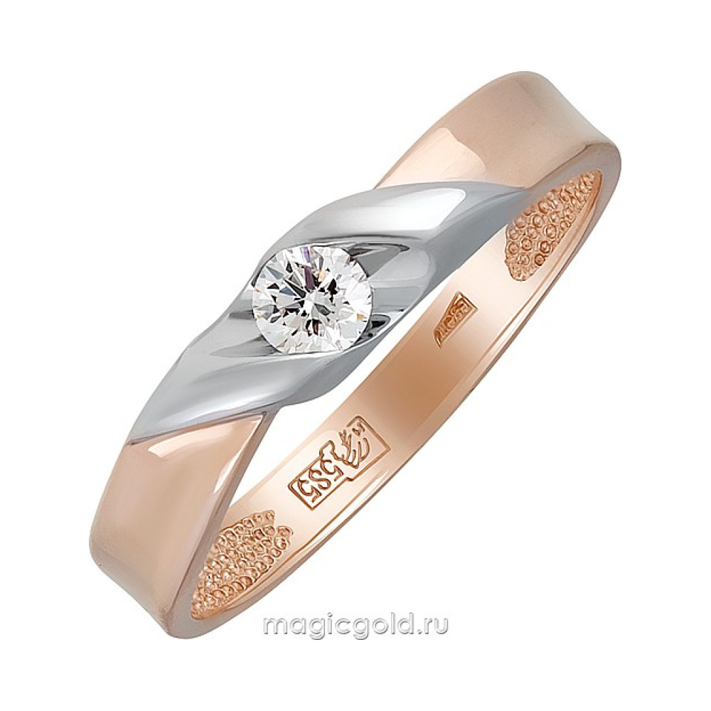 Золотое кольцо с бриллиантом № 160846