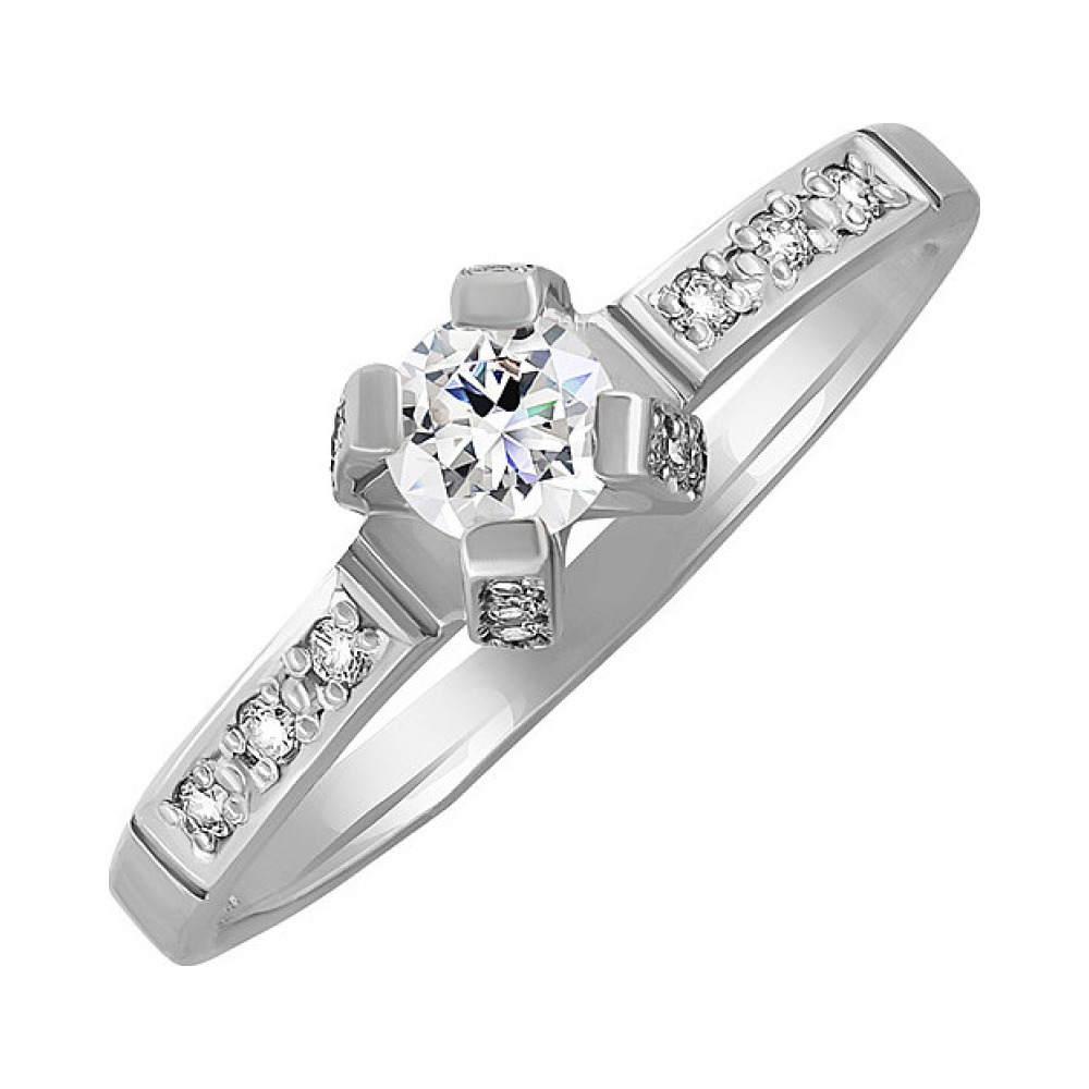 Золотое кольцо с бриллиантом № 105713