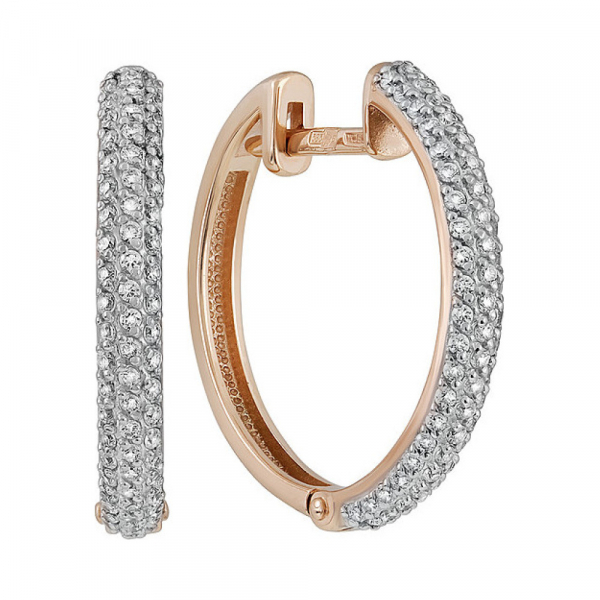 Золотые серьги с фианитом № 134760