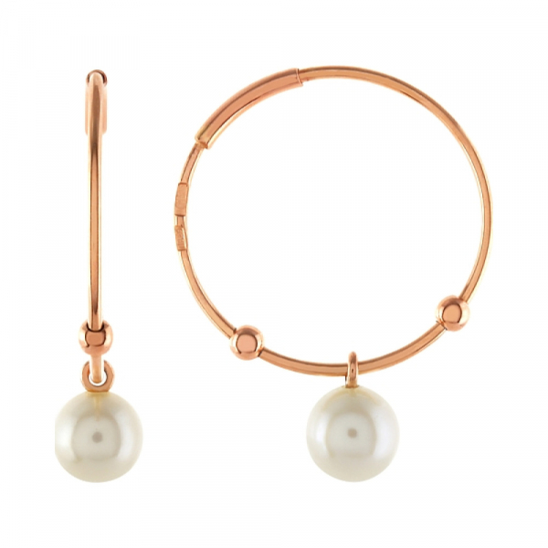 Золотые серьги с жемчугом № 97028