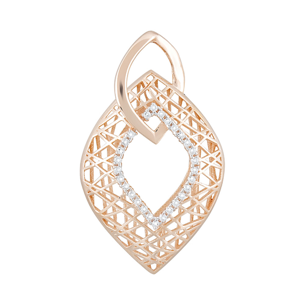 Золотая подвеска с фианитами № 124707