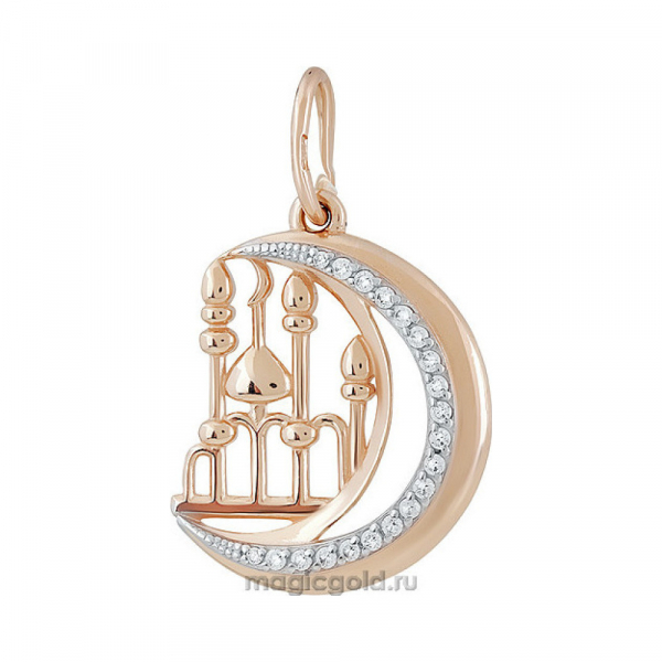 Золотая подвеска с фианитом № 141935