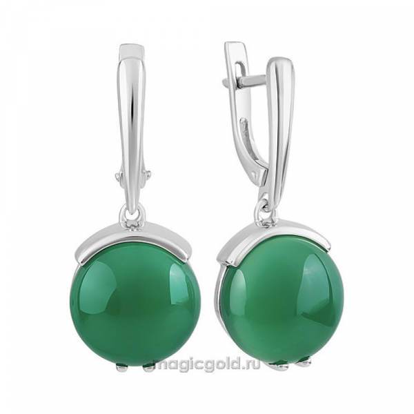 Серебряные серьги с агатом № 155978