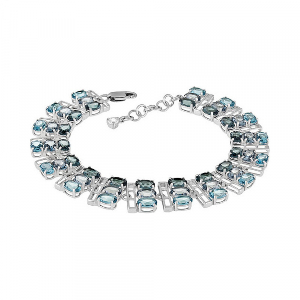 Серебряный браслет с алпанитом и фианитом № 132301