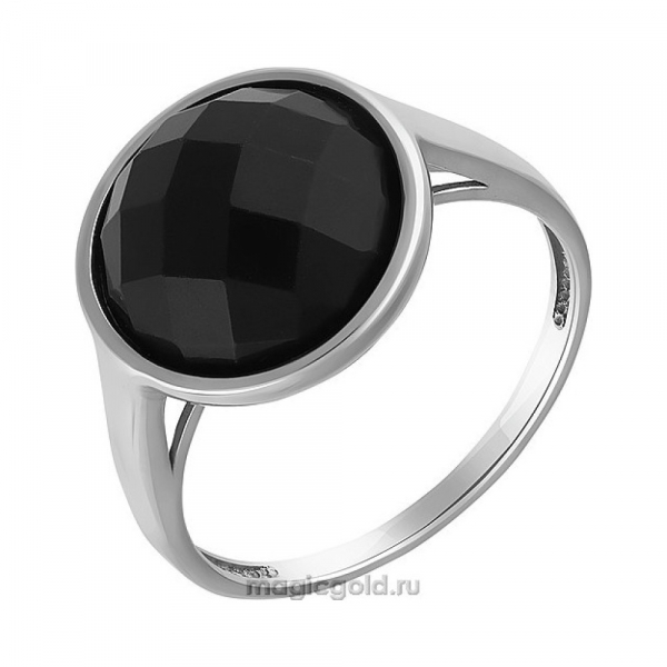 Серебряное кольцо с ониксом № 151462