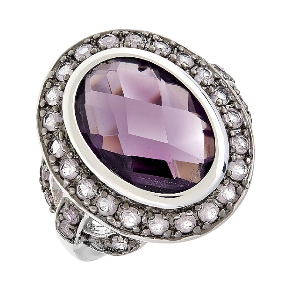 Серебряное кольцо с фианитом № 30959