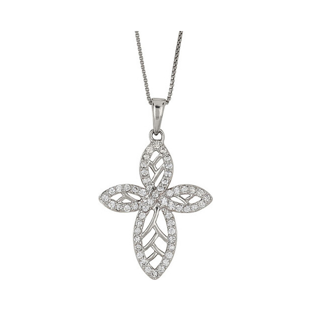 Серебряное колье с фианитами № 83425