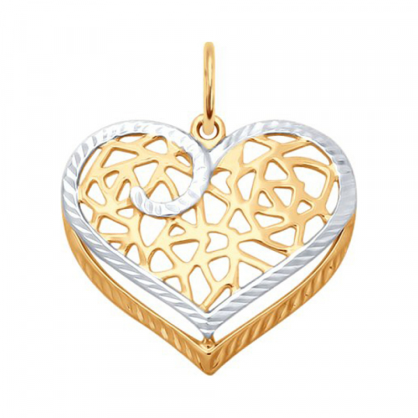 Золотая подвеска без камня с алмазкой № 156560