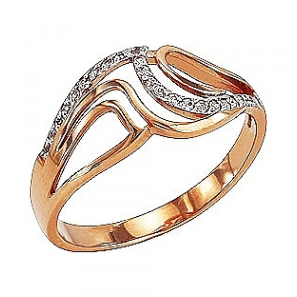 Золотое кольцо с фианитом № 76800