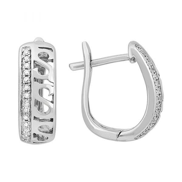 Золотые серьги с бриллиантом № 113837