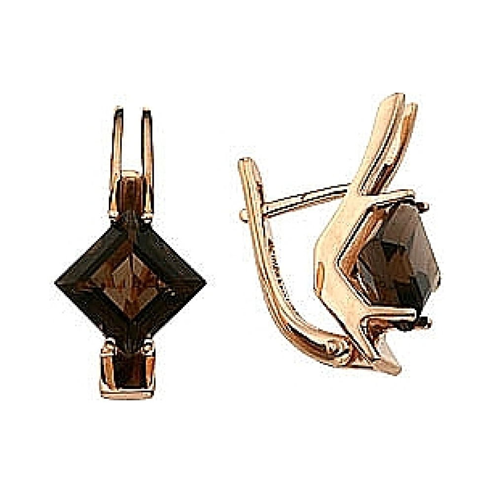 Золотые серьги с гранатом № 50791