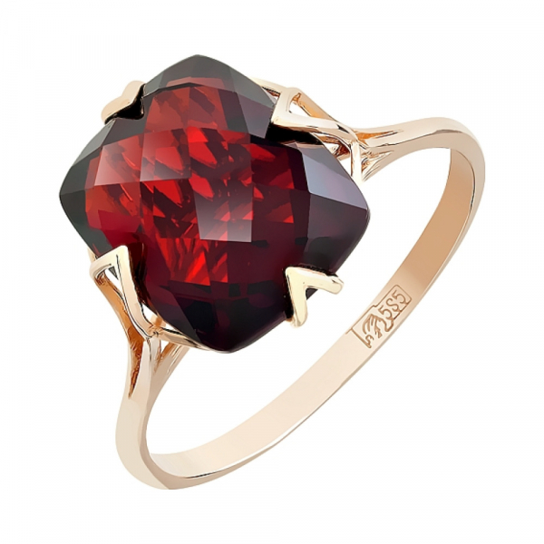 Золотое кольцо с гранатом № 107559