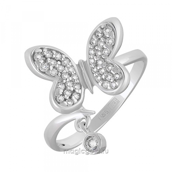 Серебряное кольцо с фианитом № 140485